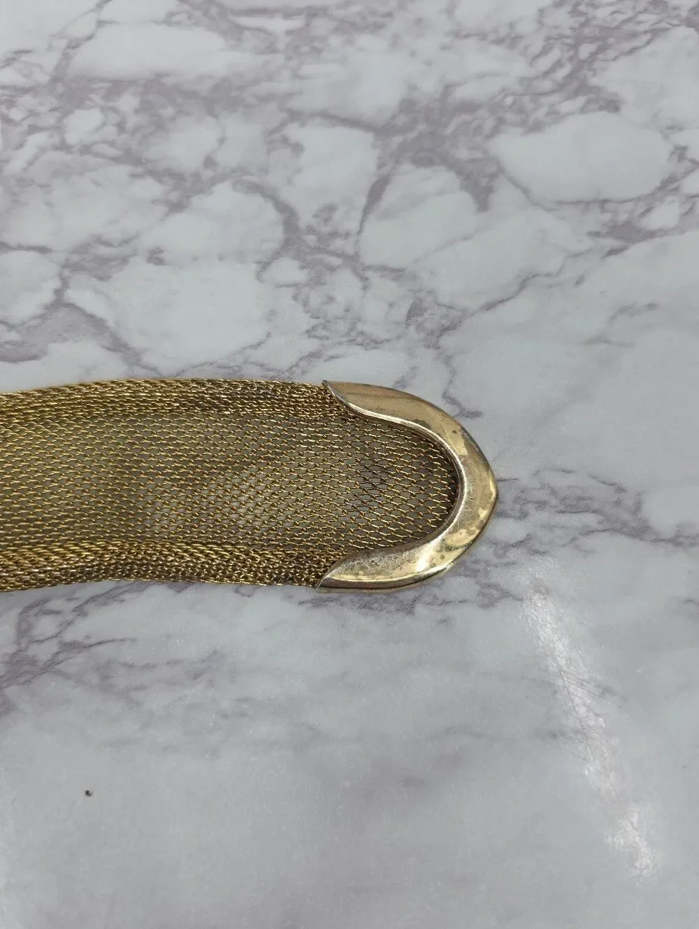 Donna Katz Vintage Gold Tone Metal Mesh Chainmail Belt 80s Glam